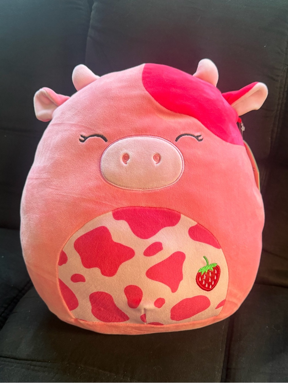 Squishmallows Pink and Red Strawberry Cow Plush